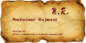 Manheimer Rajmund névjegykártya